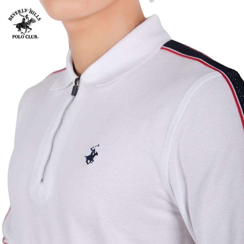 Áo polo tay dài Nam Beverly Hills Polo Club Slimfit Trắng WH- PMRLS20TL128