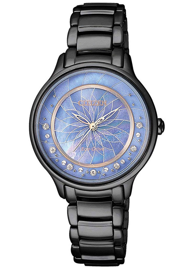 Đồng Hồ Nữ Citizen Đính Kim Cương Dây Thép Không Gỉ EM0386-51N - Mặt Xà Cừ