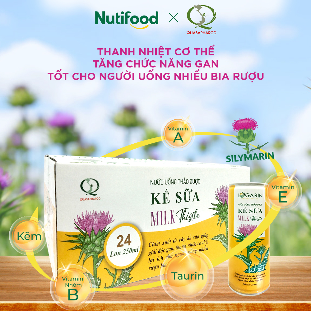 THÙNG 24 LON NƯỚC UỐNG KẾ SỮA LOGARIN 250ML/LON TU.NKS250TIA NUTIFOOD