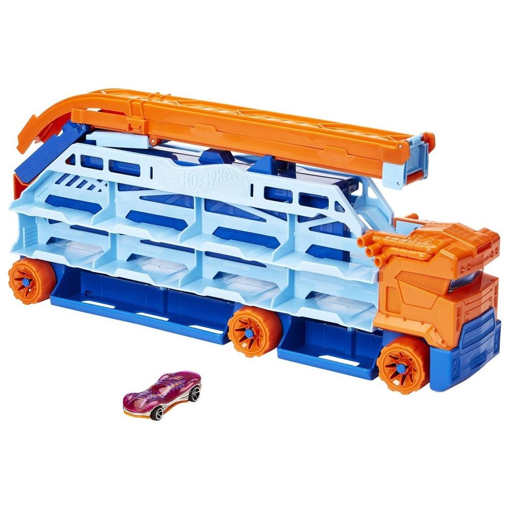 Đồ Chơi Mô Hinh Trạm Vận Chuyển Trên Cao Hot Wheels City Speed Drop Transport - Hot Wheels HDY92