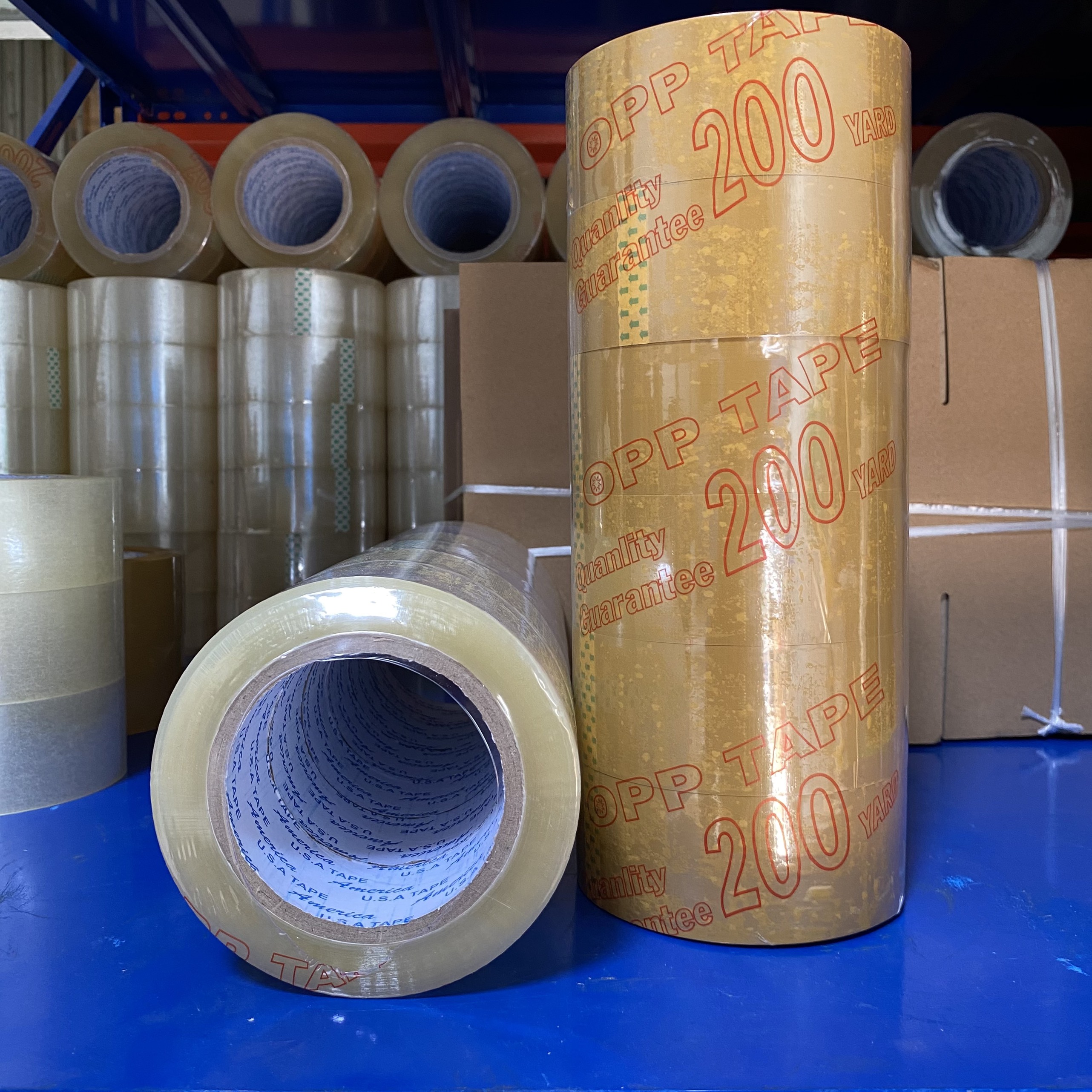 Băng Keo Trong, Đục 200 Yard 1 Cây 6 Cuộn Nặng 1.6Kg Đóng hàng