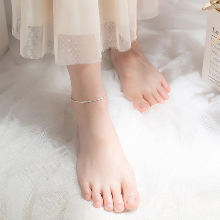 Lắc chân bạc nữ, vòng chân nữ bạc 925 lấp lánh Blink Anklet