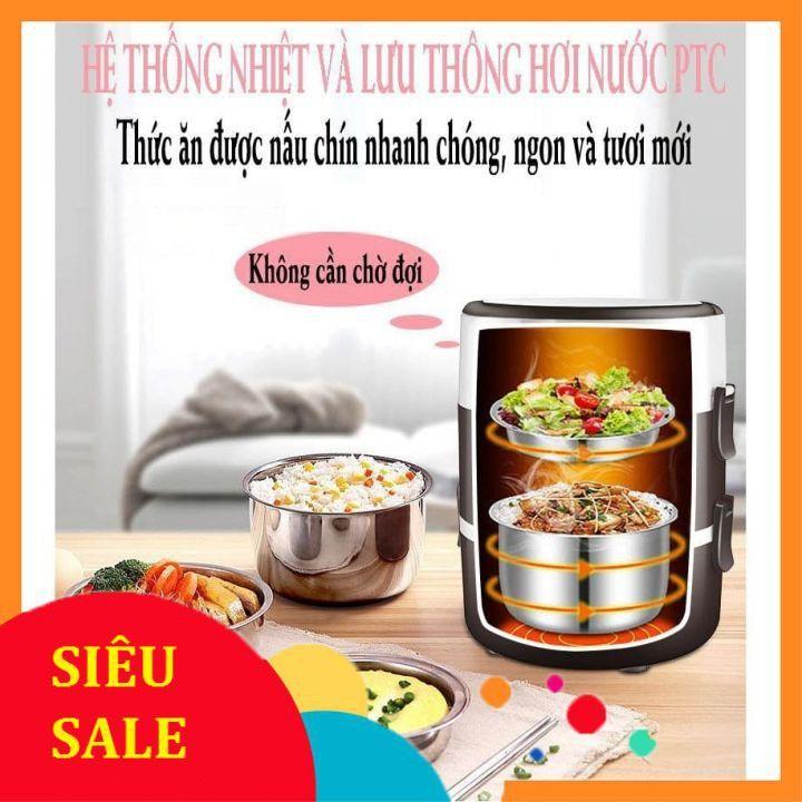 Hộp cơm cắm điện văn phòng đa năng,Hộp đựng cơm 3 tầng inox cao cấp