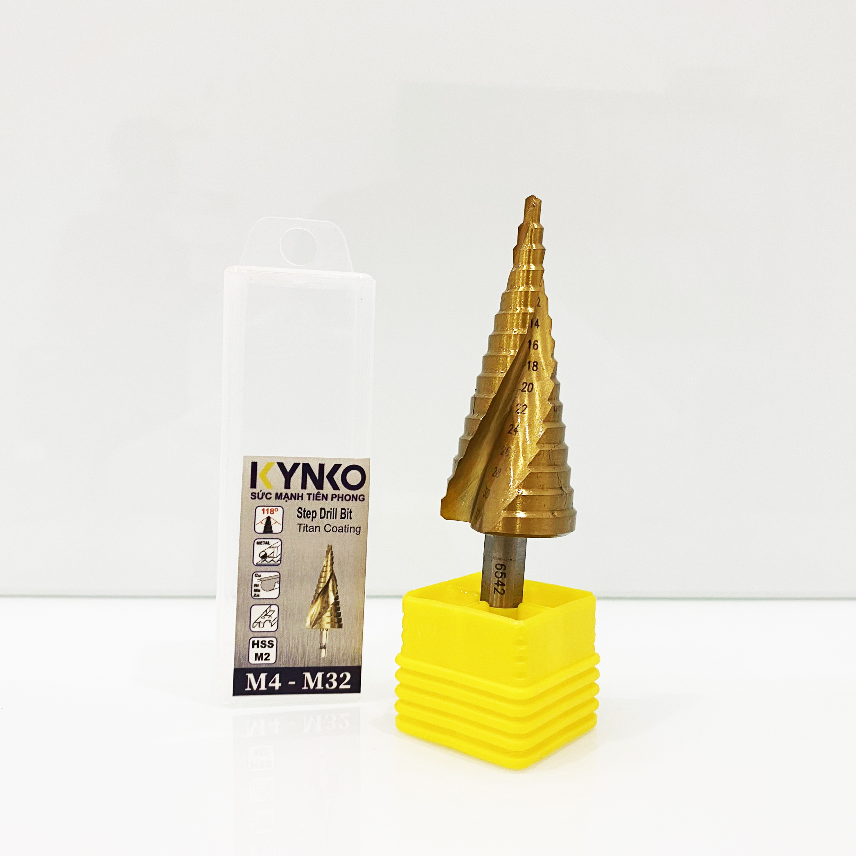 Mũi khoan tháp HSS-M2 đường kính khoan 4-32mm phủ titan siêu cứng KYNKO