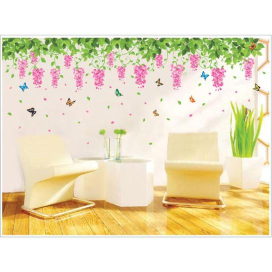 Decal trang trí dàn hoa treo tường xinh đẹp