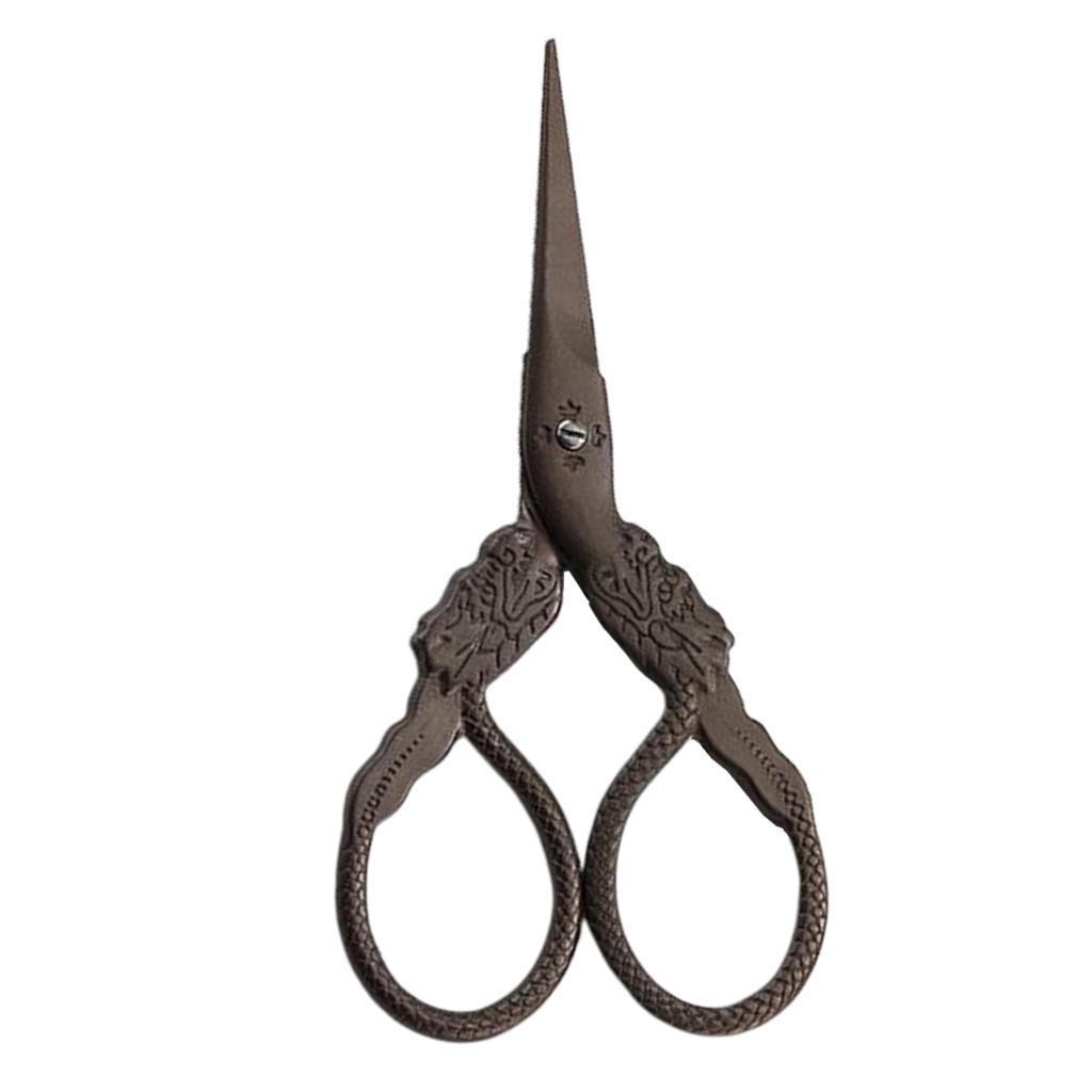 Vintage Dragon Pattern Sewing Scissors Trimming Dressmaking Shears Cross Stitch Stainless Steel Tailor Scissors for Sewing Embroidery Fabric