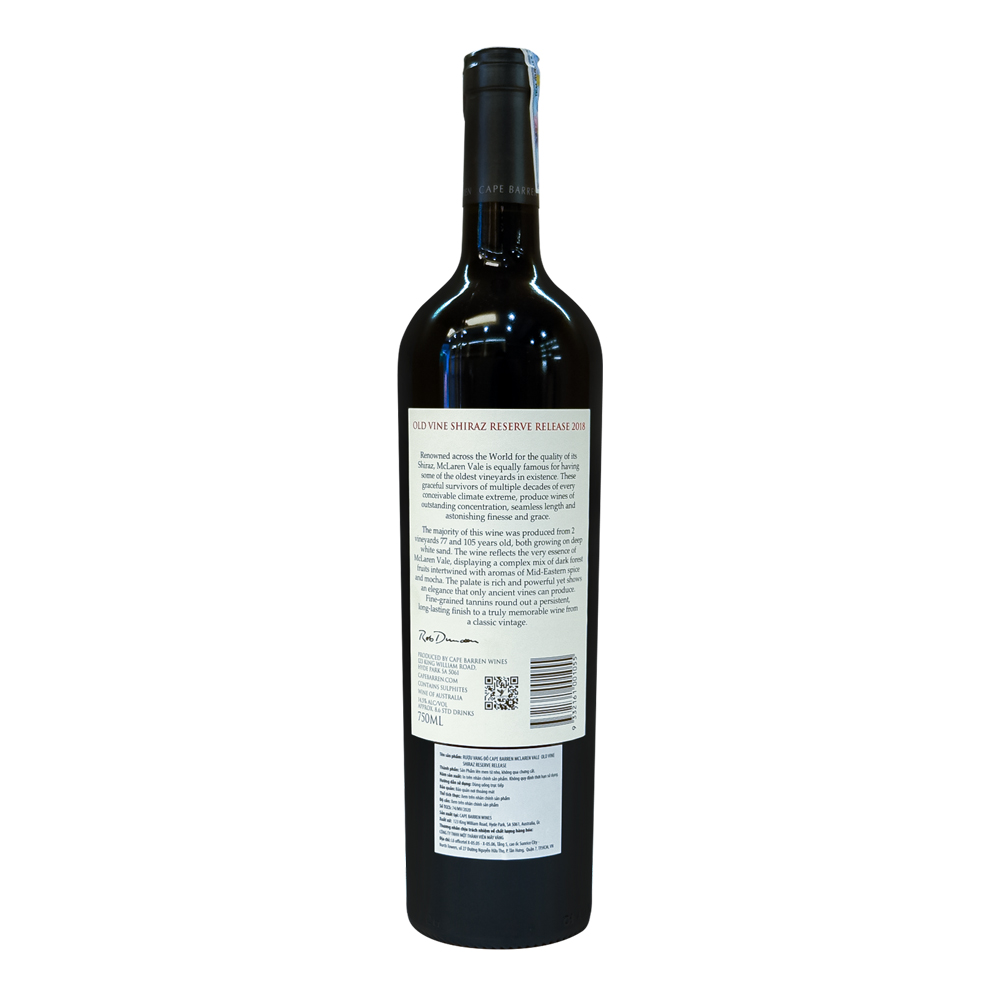 Rượu Vang Đỏ Cape Barren Old Vine Reserve McLaren Vale Shiraz 750ml 14,5% - Úc - Hàng Chính Hãng