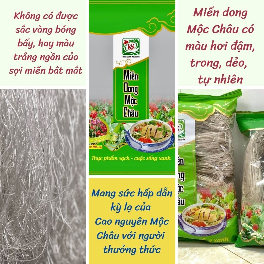 Combo 2 gói Miến Dong Mộc Châu 500g - 2 gói tổng 1kg - Miến dong ngon nhất phía bắc