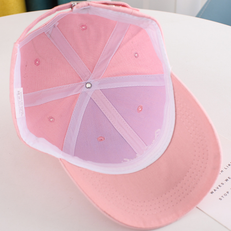 Mũ/ nón lưỡi trai Hàn Quốc thêu chữ màu hồng, nón kết trơn unisex hàng chuẩn đẹp