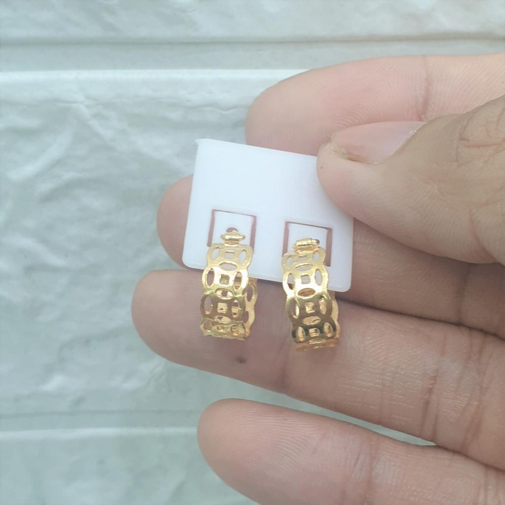 Bông Tai Kim Tiền Dáng Thon Cao Cấp-Dùng lâu dài tắm rửa thoải mái không phai