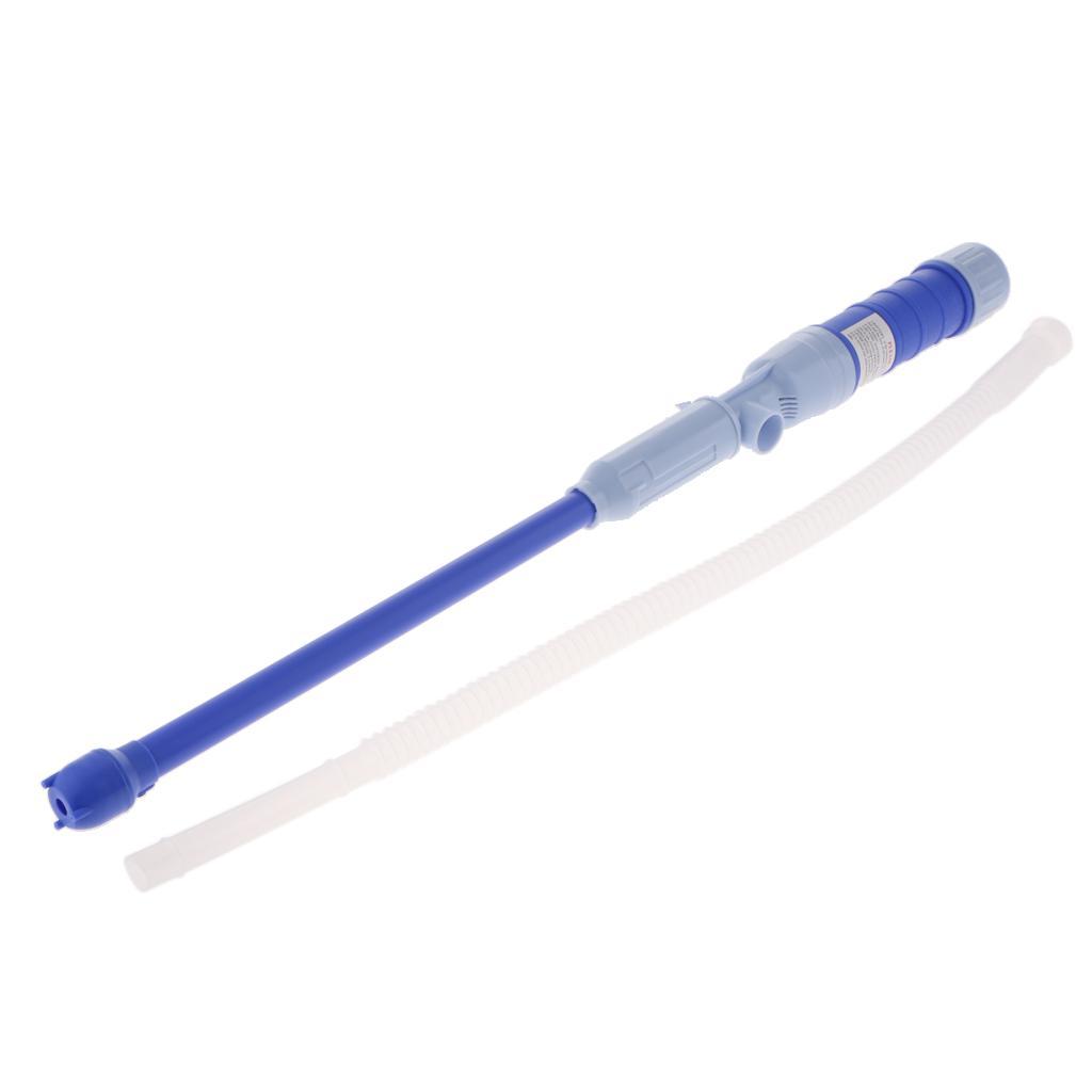 Auto Manual Hand Siphon Syphon Liquid Transfer Pump Pipe Oil Water Tank Blue
