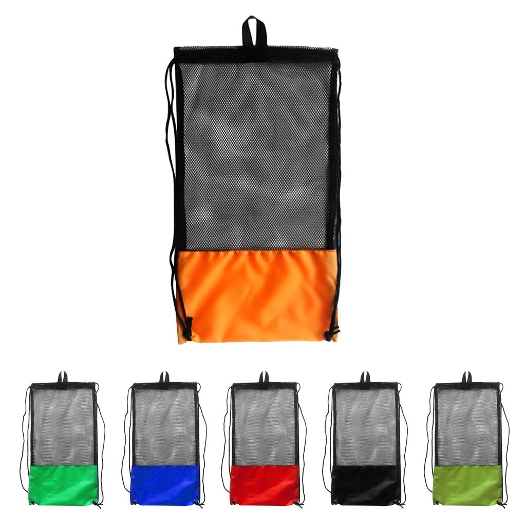 20KG Load Backpack Style Mesh Drawstring Storage Bag for Scuba Gear Dive Fins Snorkel Goggles Mask