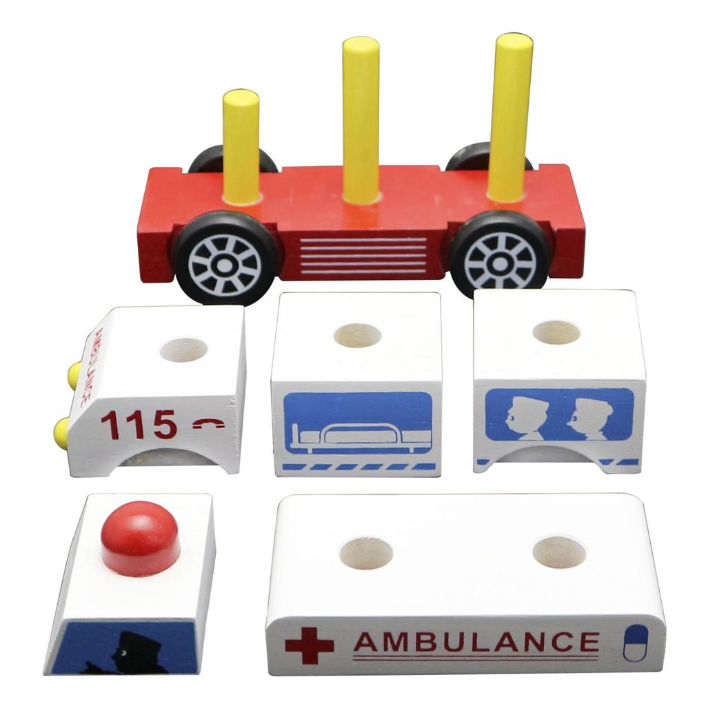 Đồ Chơi Gỗ Winwintoys - Lắp Ráp Mô Hình Xe Cứu Thương 69302