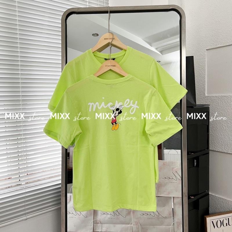 Áo Thun Nữ Mickey NEON 2 mặt thun cotton co giãn mềm mịn phom suông rộng thoải mái trẻ trung
