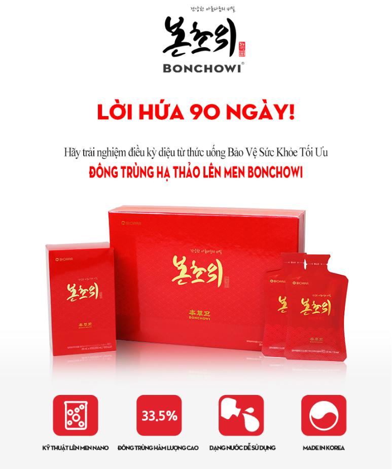 Đông Trùng Hạ Thảo Lên Men Bonchowi Hàn Quốc Chiết Xuất 33.5% - Màu Đỏ