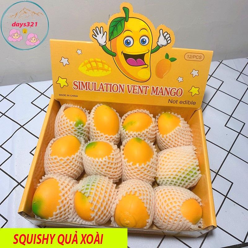 Squishy QUẢ XOÀI Mochi đồ chơi bóp tay mềm mịn dễ thương chân thực giảm stress co dãn đàn hồi ngộ nghĩnh bóp giải trí