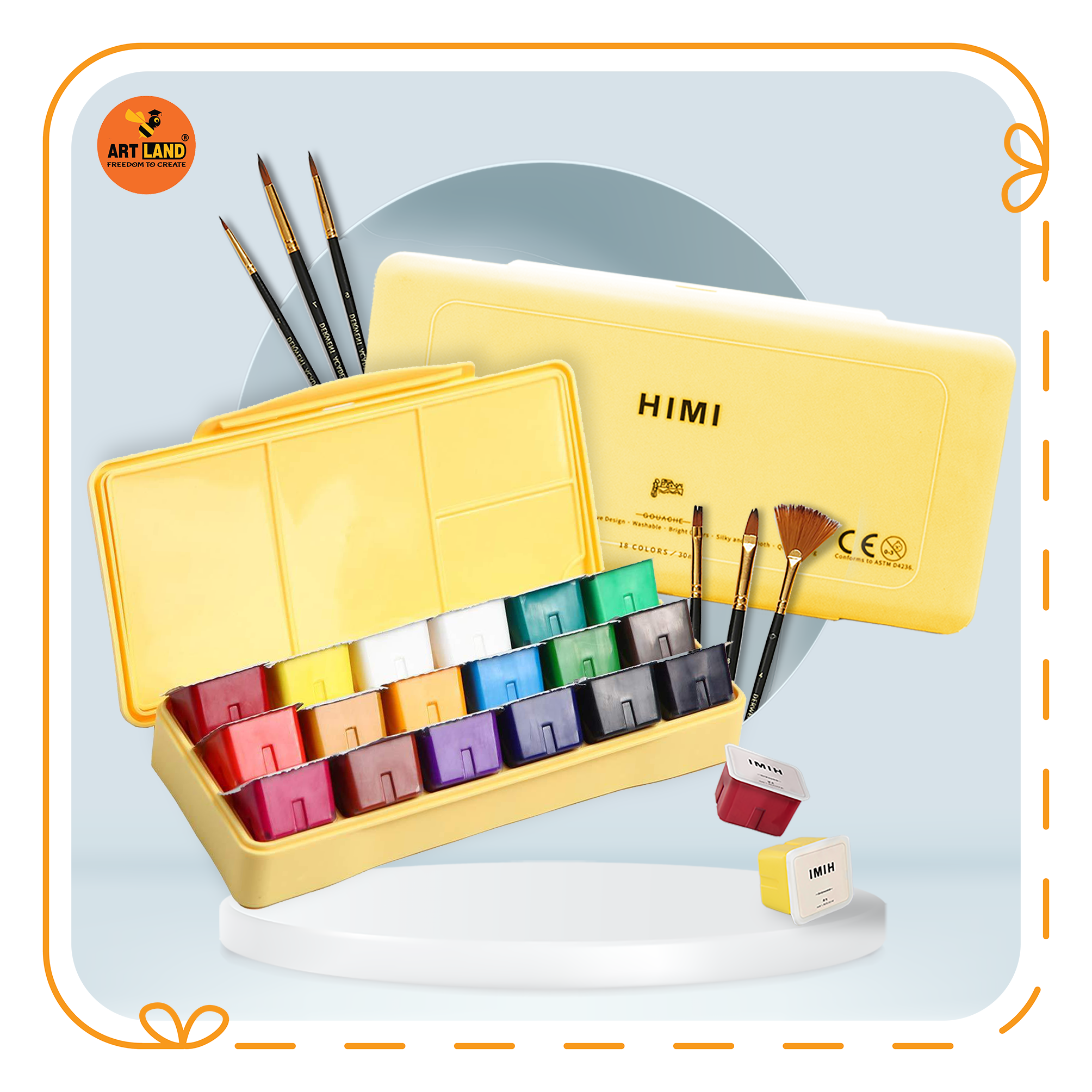 Màu nước Gouache Himi 18 Màu siêu cấp quyến rũ