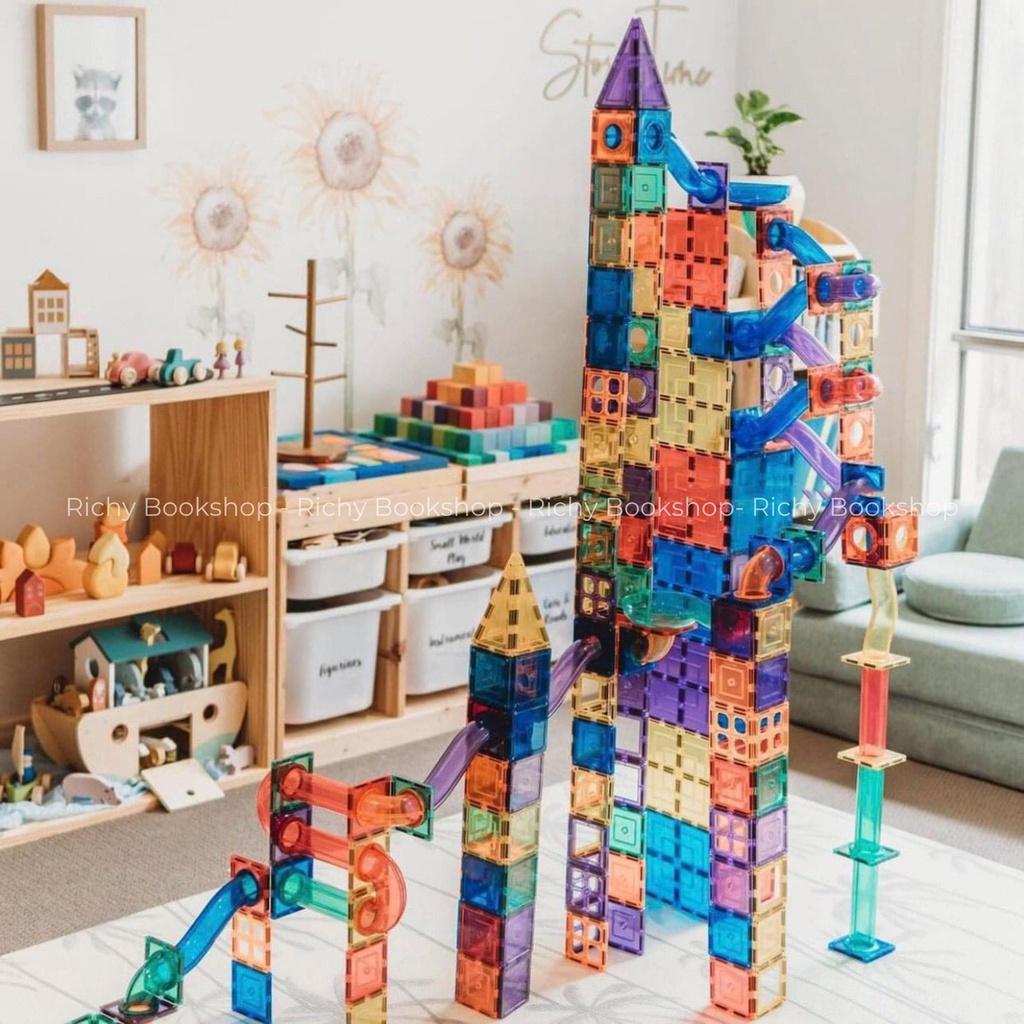 Đồ Chơi Xếp Hình Nam Châm Sắc Màu Phản Chiếu Ánh Sáng - Colorful Magnetic Tiles Mideer