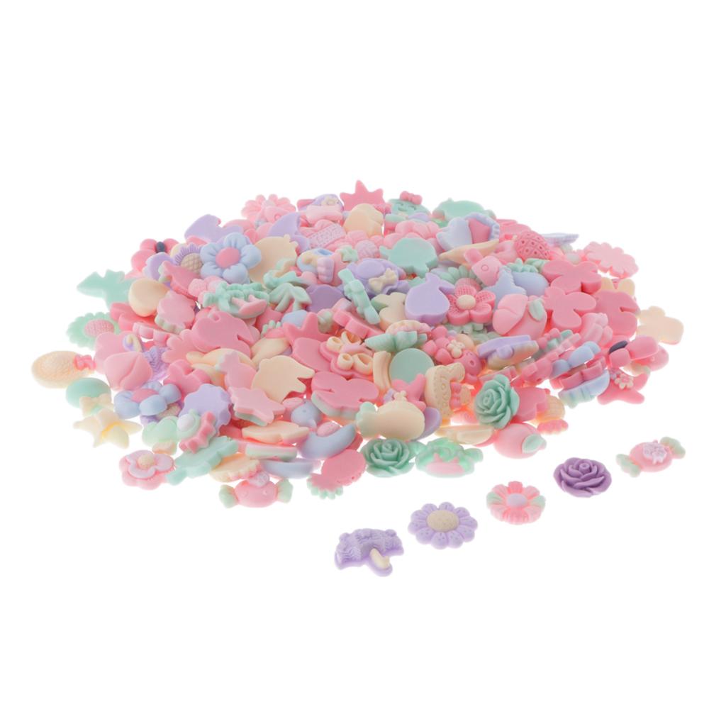 Chiwanji 200 Bộ Nhiều Màu Sắc Hình Hoạt Hình Nhựa Tôn Dáng Cho Điện Thoại Ốp Lưng Hàng Thủ Công Trang Trí