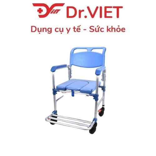 Ghế Bô Vệ Sinh Cho Người Già GBM-017 Có Bánh Xe, Ghế Bô Cho Người Cao Tuổi, Người Bệnh, Ghế Đi Vệ Sinh Có Tay Vịn, Chống