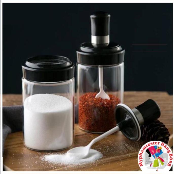 Lọ đựng gia vị, hũ đựng gia vị kèm thìa múc