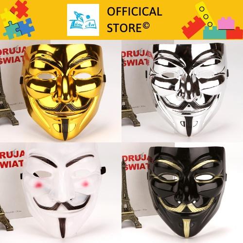 Đồ Chơi Mặt Nạ Hóa Trang Anonymous Cực Ngầu (Vàng, Bạc, Đen, Trắng) - Phụ Kiện Hóa Trang, Cosplay Halloween