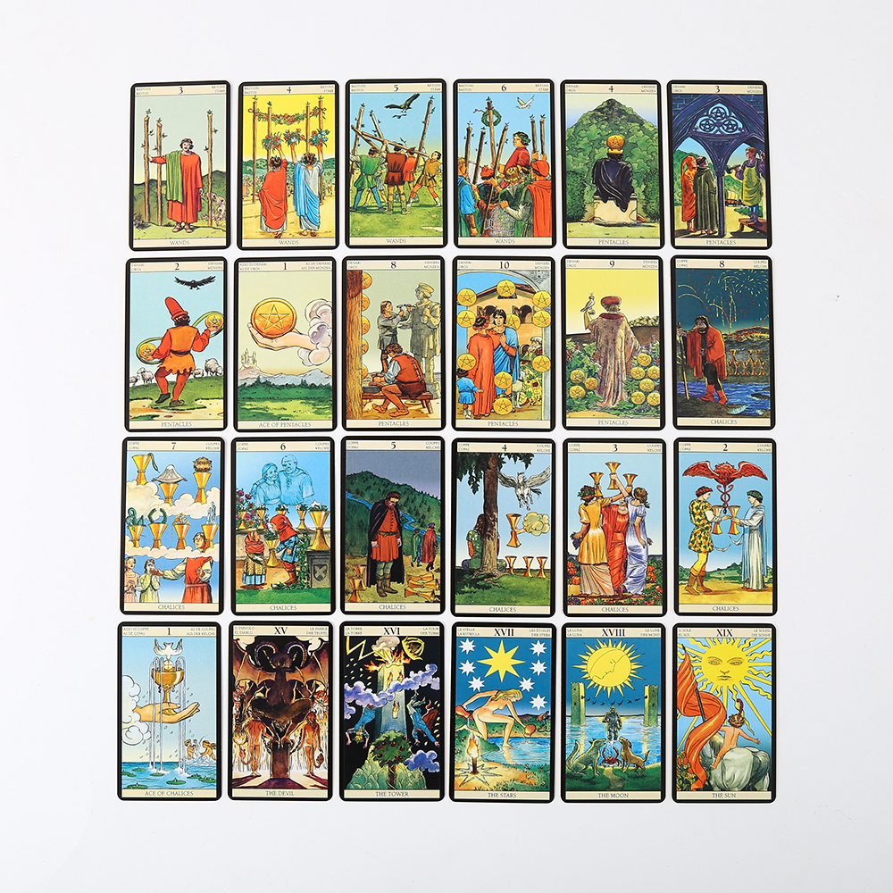 [Mạ Cạnh] Bộ Bài Tarot Holographic Hộp Thiếc 78 Lá 98x58 Mm Đá Thanh Tẩy