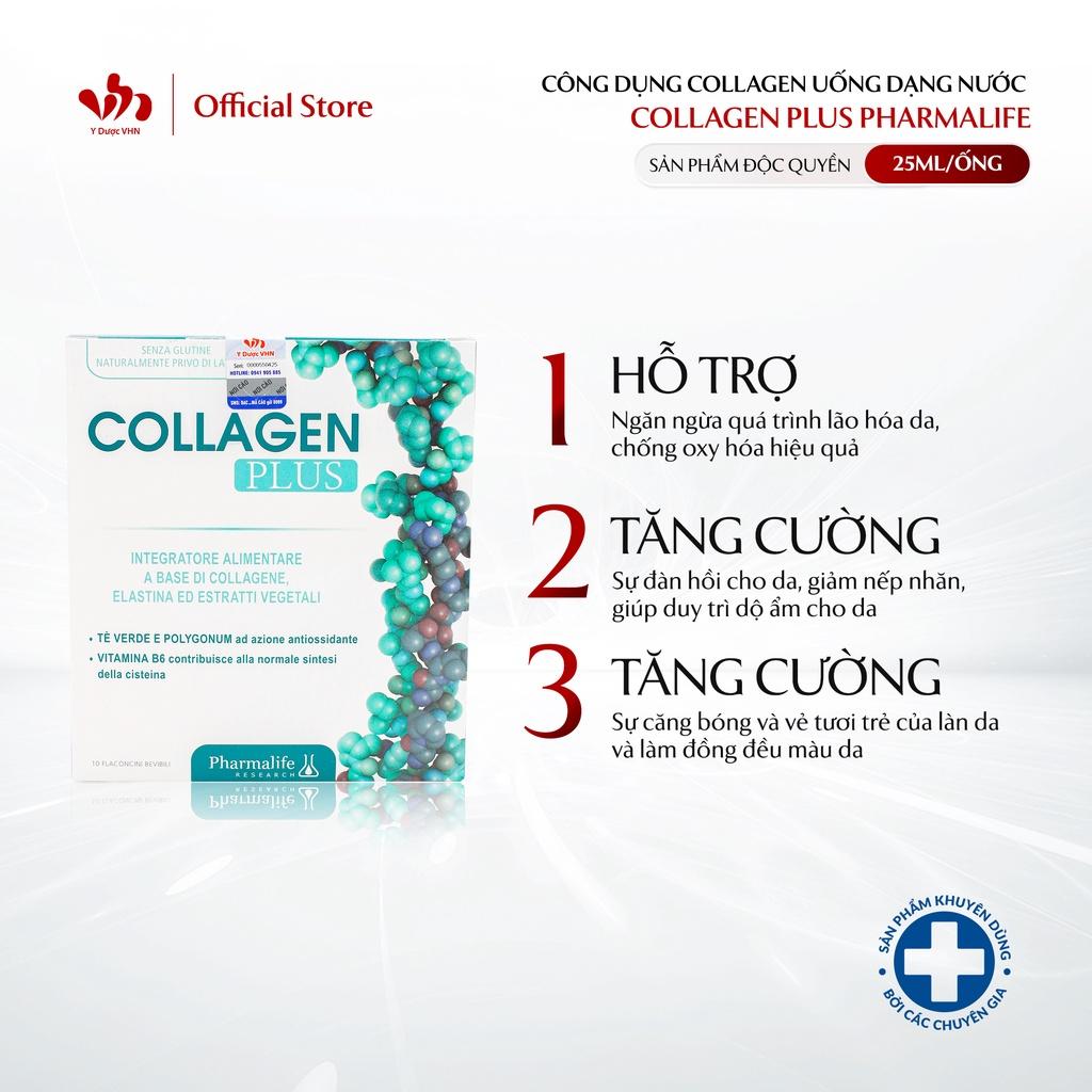 Collagen Uống Dạng Nước Collagen Plus PHARMALIFE Giúp Da Căng Bóng, Tươi Trẻ, Ngăn Ngừa Lão Hóa Hộp 10 Ống