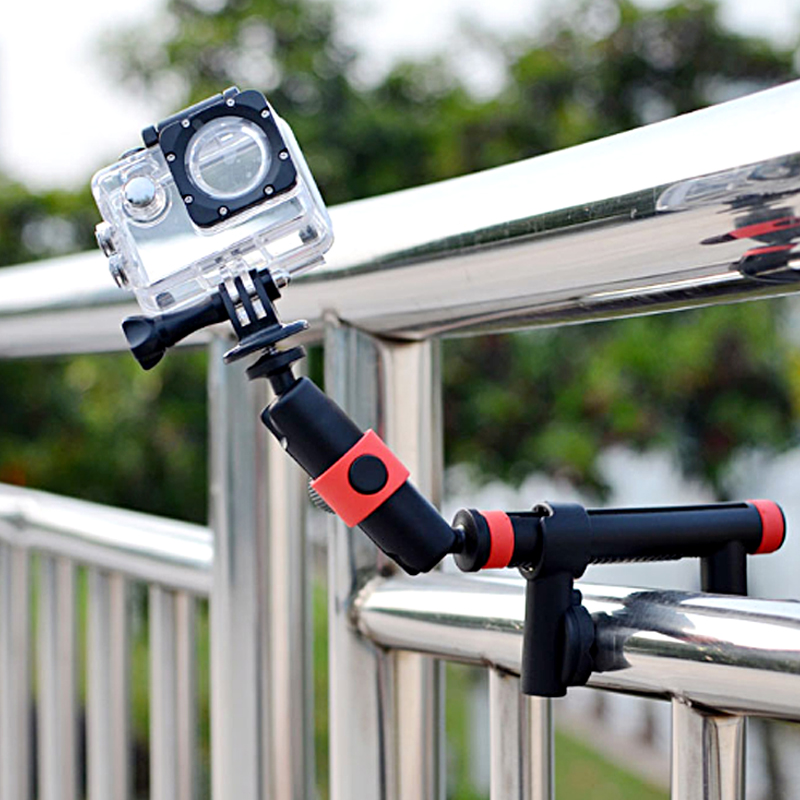 Kẹp Action Clamp with Locking Arm (Dùng cho Gopro, Osmo Action, Sjcam...)