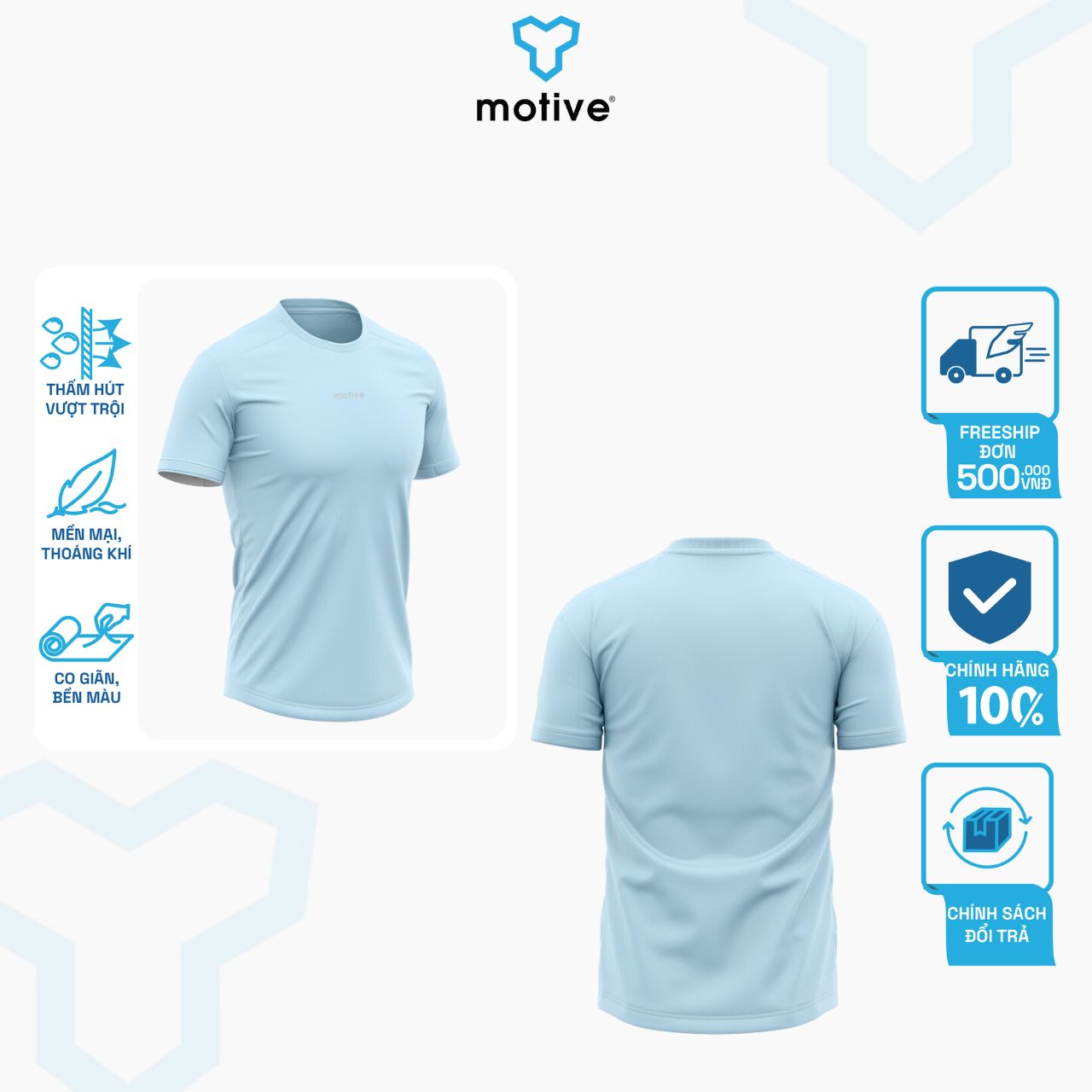 Áo Thun Thể Thao Chạy Bộ Nữ MOTIVE WM Basic Color T-Shirt - Màu Xanh Nhạt