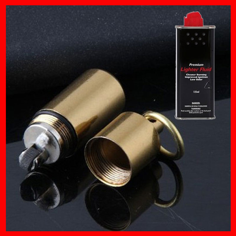 Combo Bật Lửa Hộp Quẹt Xăng Đá Kiêm Móc Khóa HY-625 Nhỏ Gọn + Tặng Bình Xăng Thơm Chuyên Dung Cho Bật Lửa