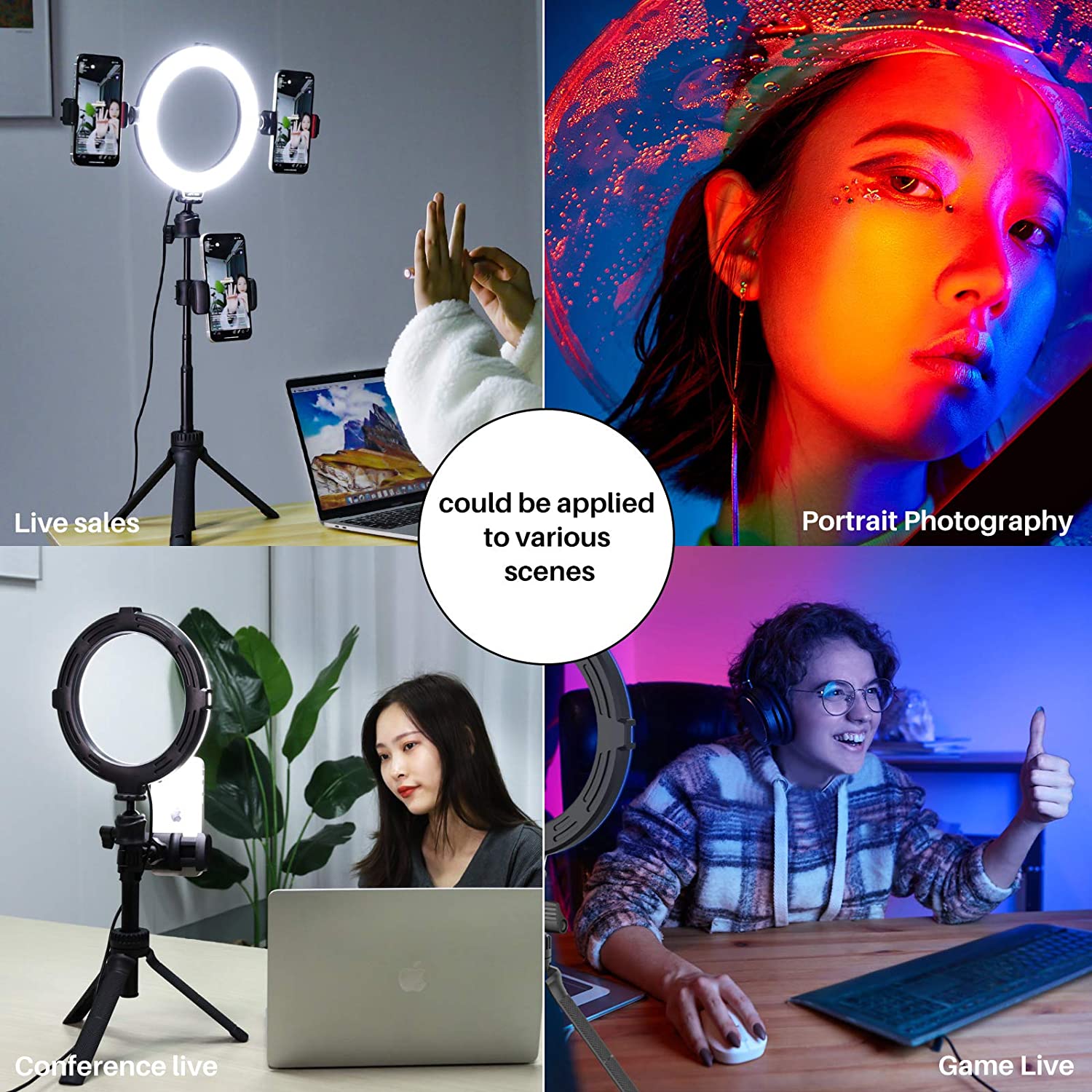 ULANZI VIJIM K9 RGB Đèn Led Đổi Màu Ring Light Stand + Phone Holder - Hàng Chính Hãng