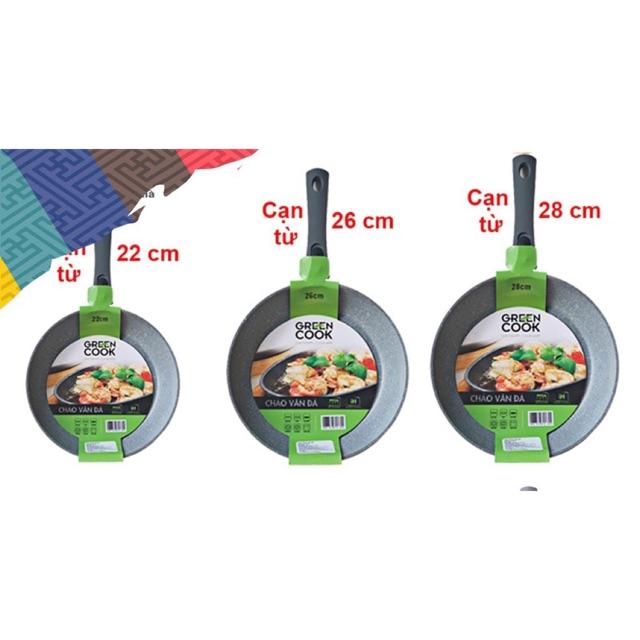 Chảo chống dính tráng đá Cao cấp Green Cook 22cm