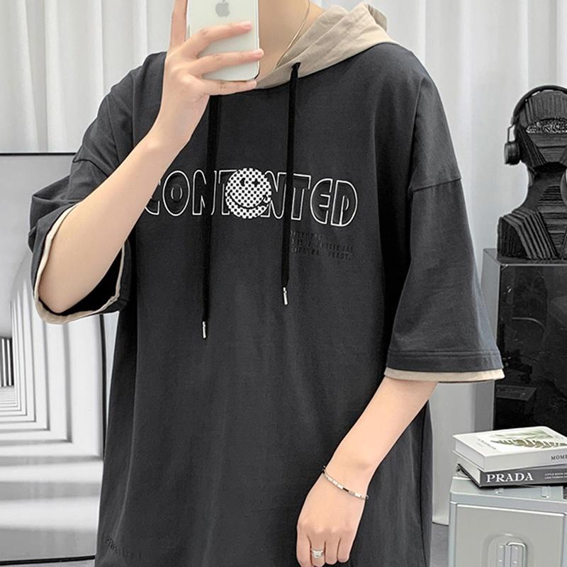 Áo Hoodie Ngắn Tay Nam In Chữ Basic Dáng Rộng Phong Cách Hàn Quốc Thời Trang Zenkonu TOP NAM 258V1