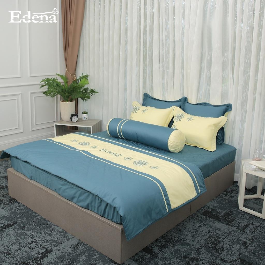 Bộ chăn ga Edena Basic Solid - Cotton 100% 5 món thoáng mát