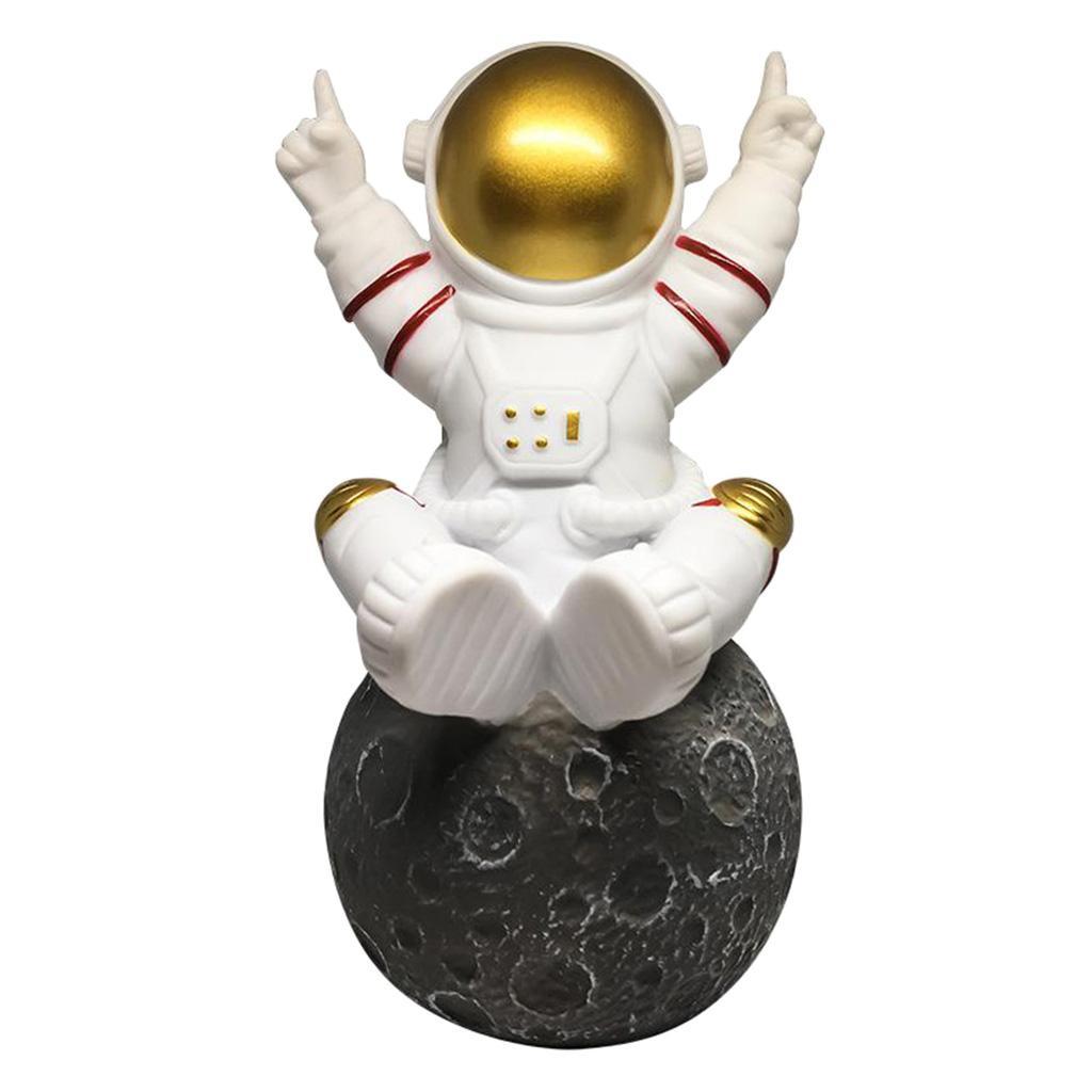 Astronaut Shape Bluetooth Portable Speaker with Mic FM TF Card USB golden