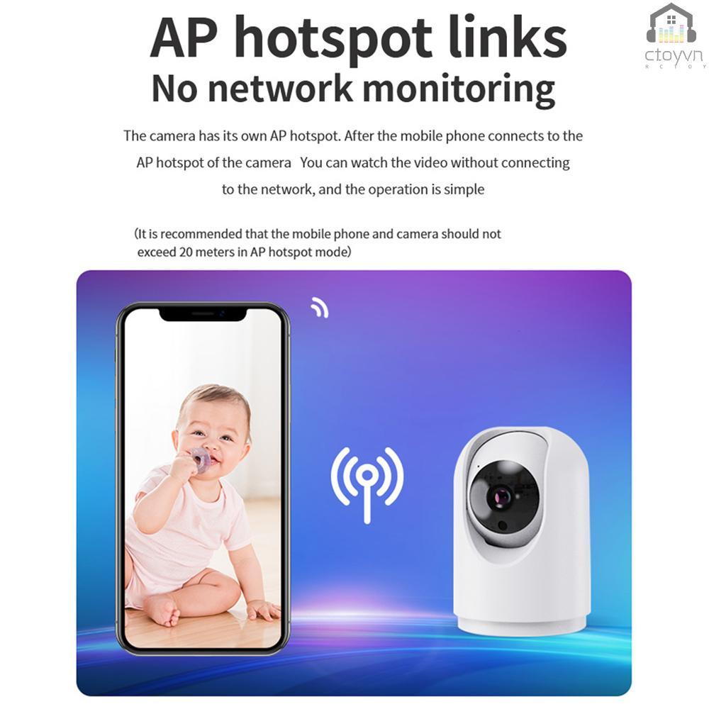 Camera an ninh không dây kết nối wifi thông minh 1080P/2.4G 2MP điều khiển từ xa
