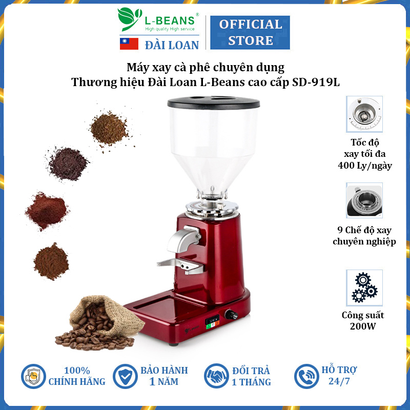 Máy xay cà phê chuyên dụng L-Beans SD-919L - Công suất 200W - Dung tích phễu: 1.5 lít - Hàng Chính Hãng