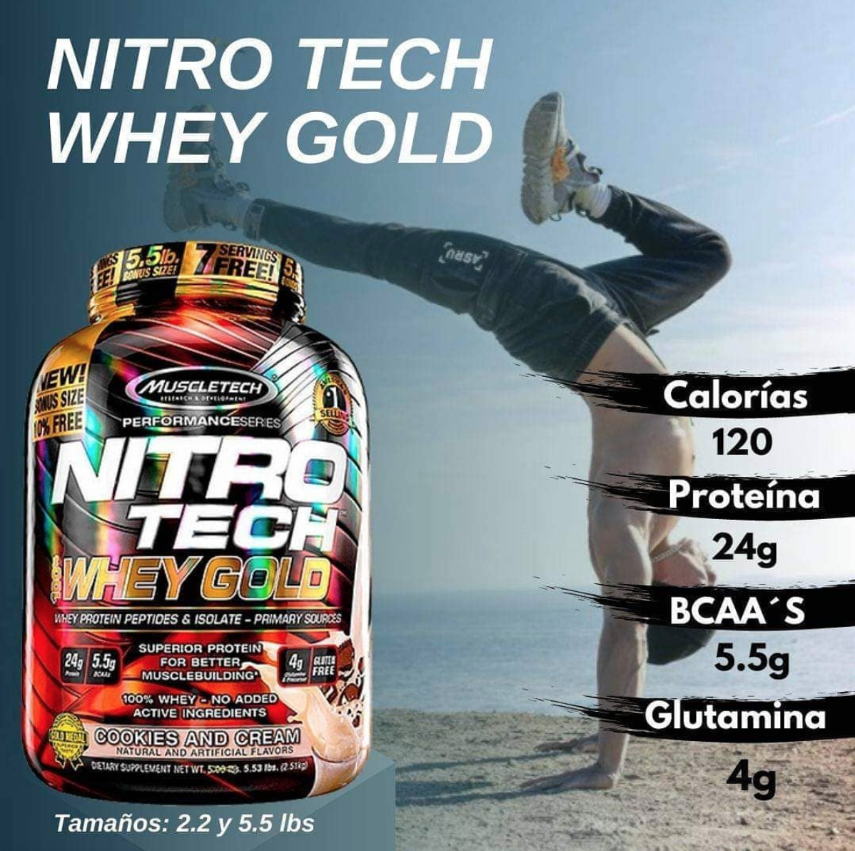 Sữa tăng cơ NITRO TECH 100% WHEY GOLD Hộp 5lbs Hỗ Trợ Tăng Cơ, phục hồi, phát triển cơ bắp - KÈM QUÀ TẶNG - Hàng Chính Hãng USA
