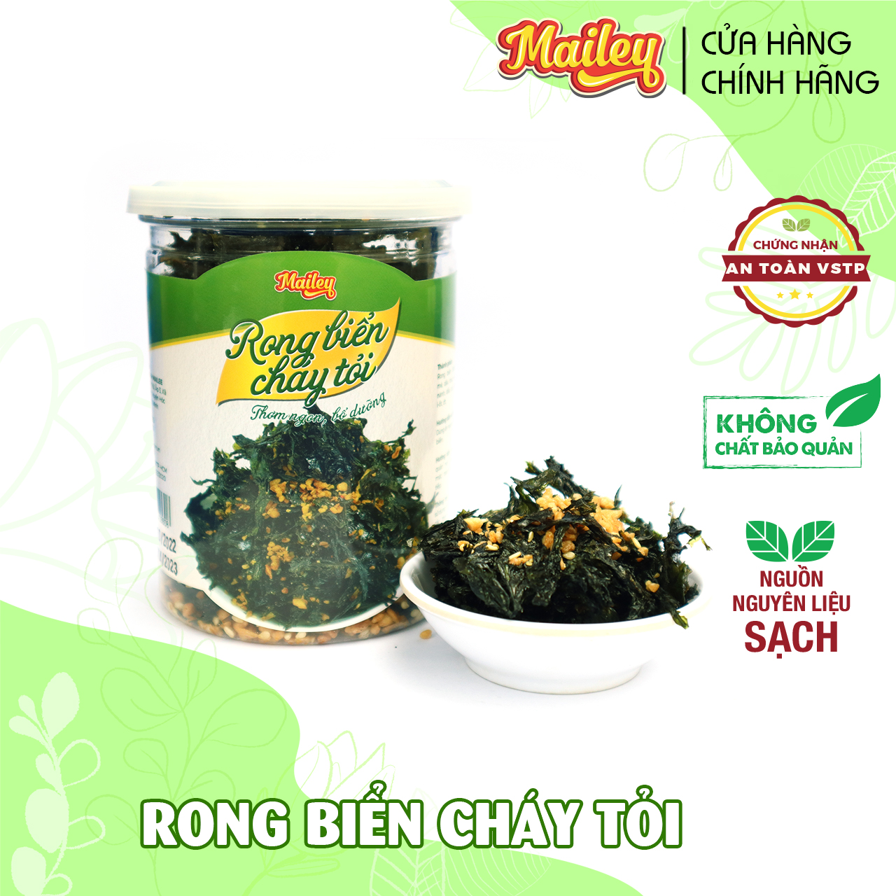 Rong biển cháy tỏi ăn liền MAILEY hũ 80G