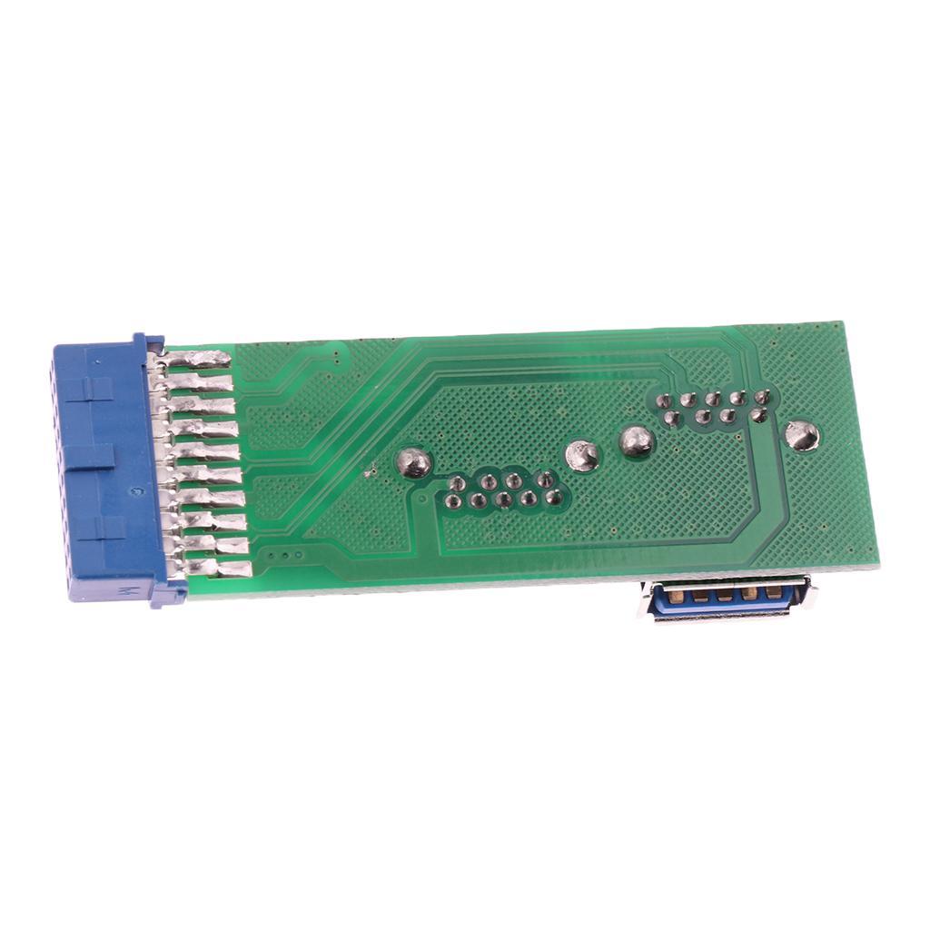 Dual Port USB 3.0 Female Mount Panel Type to Motherboard 20 Pin Adapter