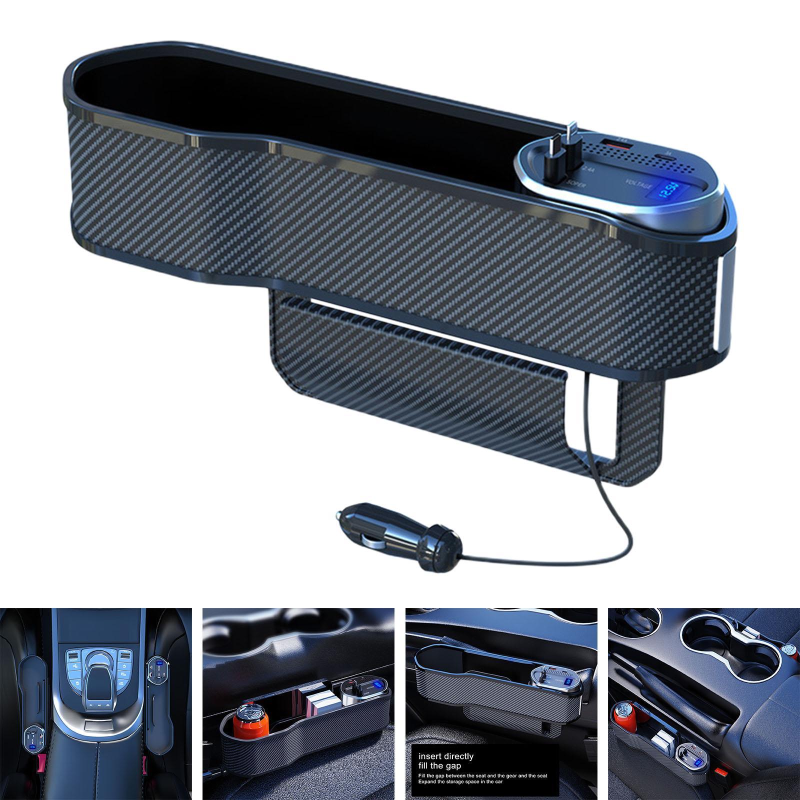 Car Seat Filler Organizer with Charging Function Car Seat Storage Box