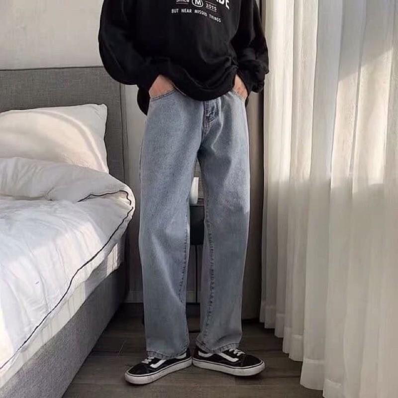 Quần jeans ống rộng nam