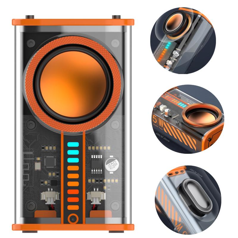 Loa âm nhạc mecha trong suốt K07 tương thích Bluetooth 5.0 600mAh loa âm thanh nổi tích hợp MIC 3 LED LIGHT Modes cho bữa tiệc Color: Style B