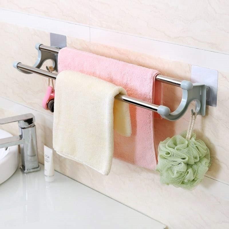 Giá Treo Khăn Dán Tường Nhà Tắm Nhà Bếp Không Cần Khoan Vít