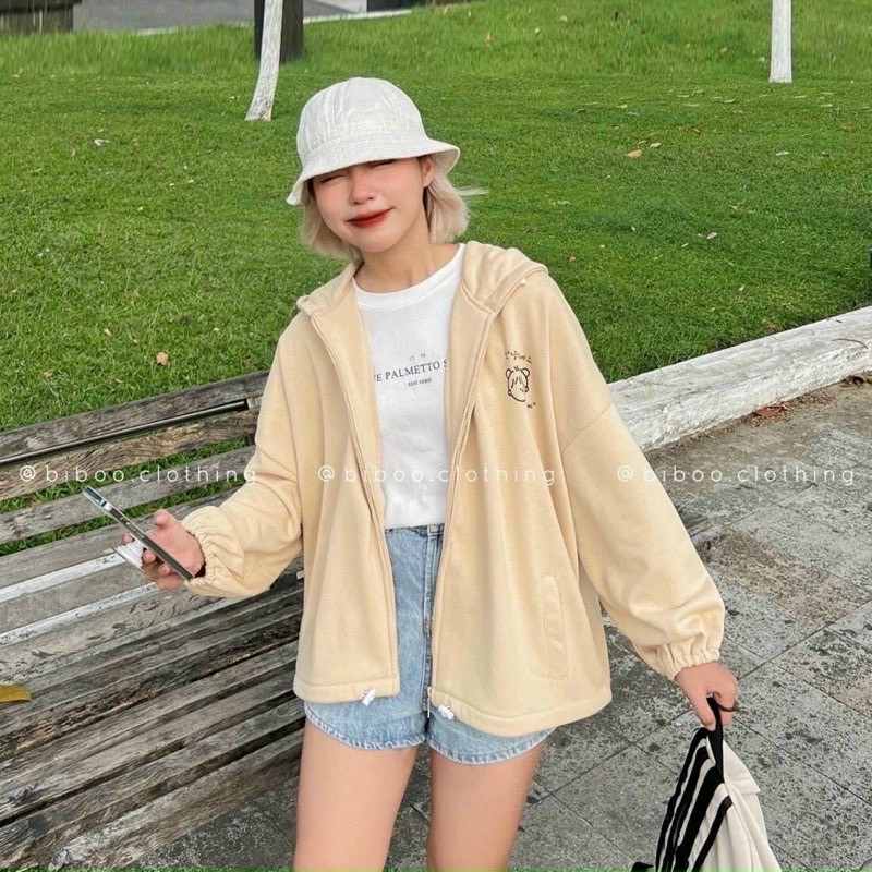Áo khoác hoodie Nam Nữ,áo khoác nỉ Dây kéo Phối Hình Ngộ Ngĩnh form rộng Thời Trang, ÁO KHOÁC UNISEX NỈ NGOẠI CAO CẤP PHONG CÁCH HÀN QUỐC