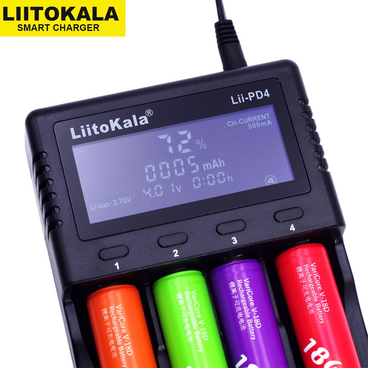 LIITOKALA LII-PD2 LII-PD4 Bộ sạc pin cho 18650 26650 21700 18350