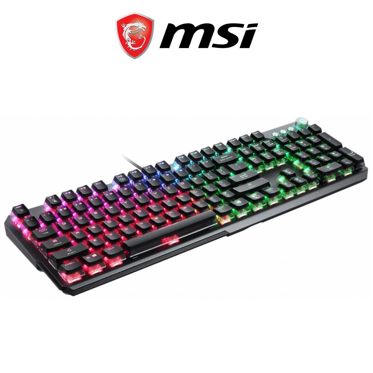 Bàn Phím Gaming Linear MSI Vigor GK71 SONIC Kèm Đệm Tay Cao Cấp, Đèn LED RGB, Dây Cắm USB Dài 1.8M - Hàng Chính Hãng