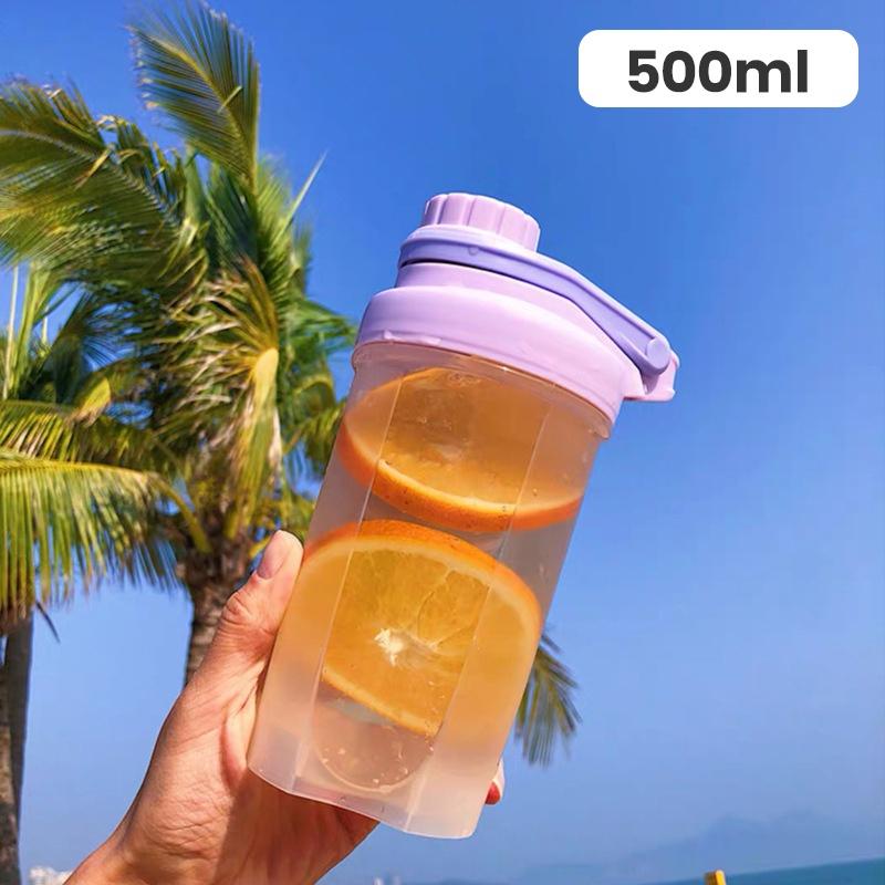 Bình Lắc protein 500ml / 700ml Bằng Nhựa Không bpa Chống Rò Rỉ Phong Cách Thể Thao Cho Nữ