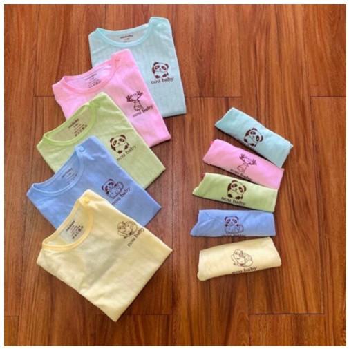 Combo 5 bộ cotton giấy cọc tay mẫu trơn mẫu mới nhất cực đẹp cho bé